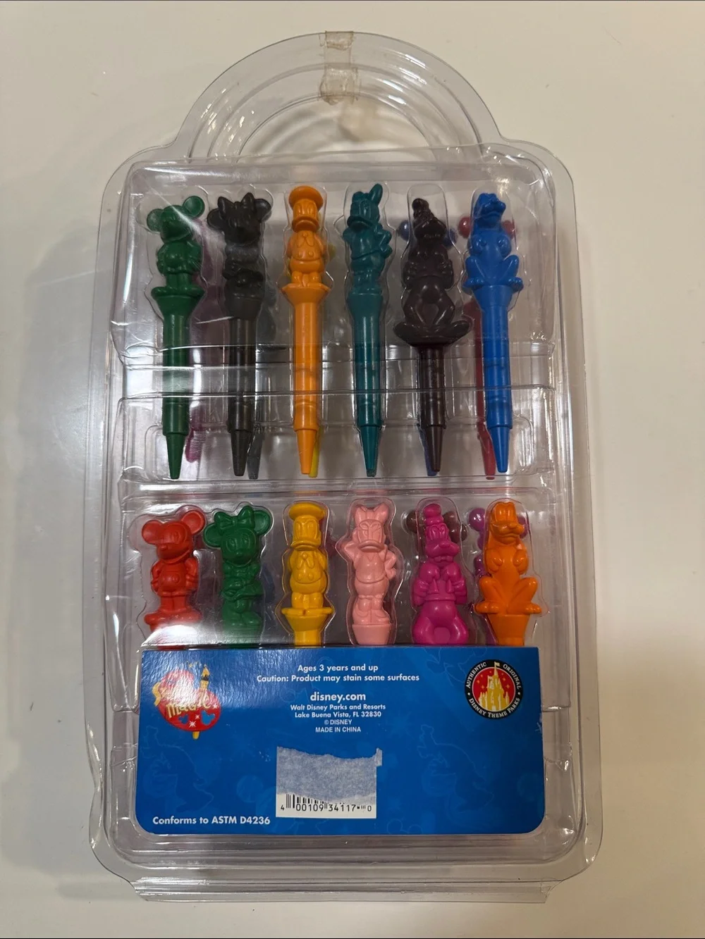Disney Character Crayon Set - red, blue, green, yellow, black, pink